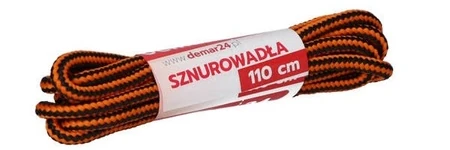 Sznurowadła do obuwia, długość 110 cm, okrągłe, czarno-pomarańczowe